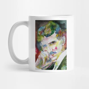 NIKOLA TESLA watercolor portrait .6 Mug